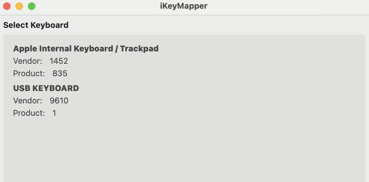 Select your keyboard from the list of connected devices